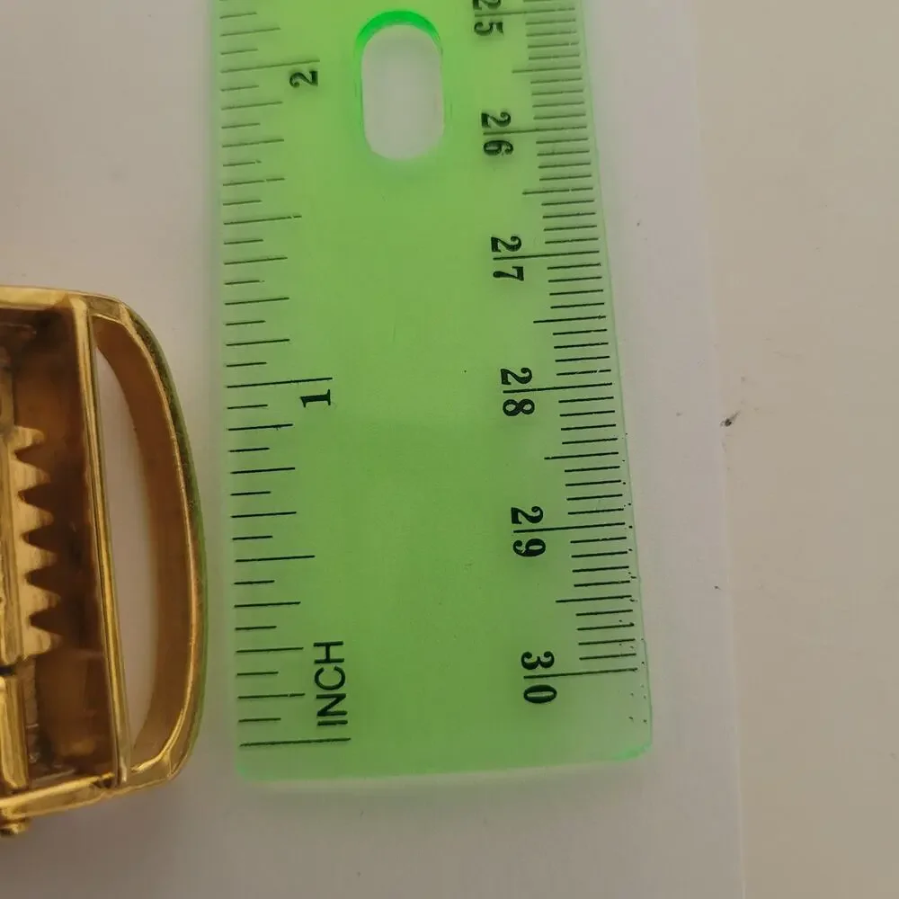 Givenchy Vintage Belt Buckle Gold Silver Tone Logo Slim 1